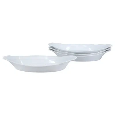 Bia Cordon Bleu 24-ounce Oval Porcelain Au Gratin Baking Dish In White