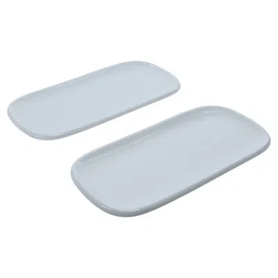 Bia Cordon Bleu 2-piece, Impulse Rectangular Platter Set, 11", White In Blue