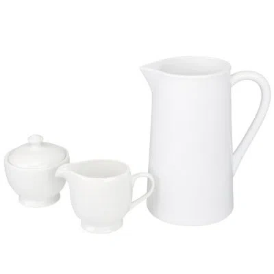 Bia Cordon Bleu 3pc Table Basics Serving Set; 2.5qt Pitcher 2.5qt, Sugar Bowl, And Creamer In White