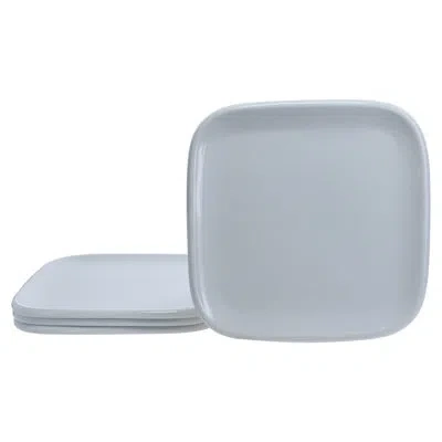 Bia Cordon Bleu 4-piece, Impulse Square Salad Plates Sets, 8.26", White In Gray