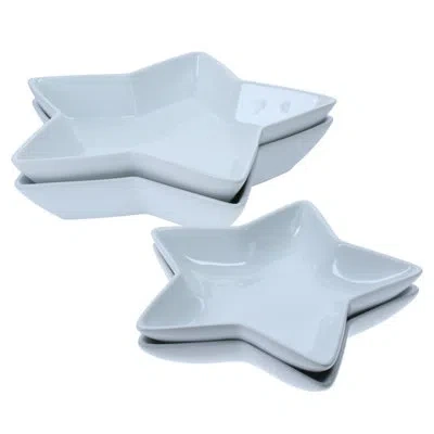 Bia Cordon Bleu 4-piece, Star Low Bowl Set, Low Bowl 7.85" X 1.375", 12 Oz., Low Bowl 12" X 2", 1.625 Qt., White