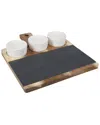 Bia Cordon Bleu Appetizer Board With Dip Dishes In Black