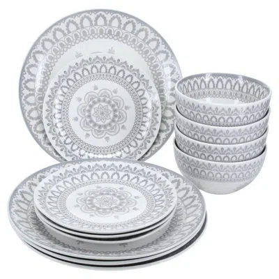 Bia Cordon Bleu Arabesque Stoneware Dinnerware Set - Service For 4 In Gray