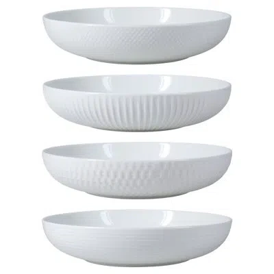 Bia Cordon Bleu Assorted Textured Porcelain 48 oz Dinner Bowls In White