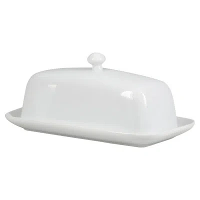 Bia Cordon Bleu Covered Butter Dish With Knob In White