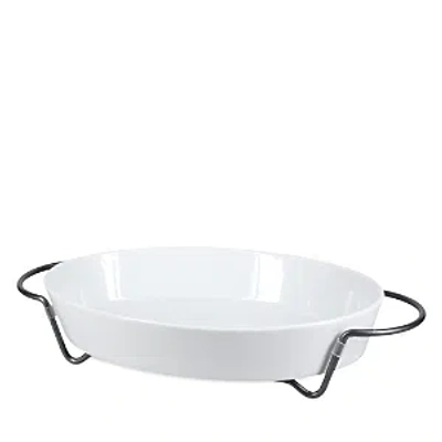 Bia Cordon Bleu Oval Ceramic Baker With Rack In White