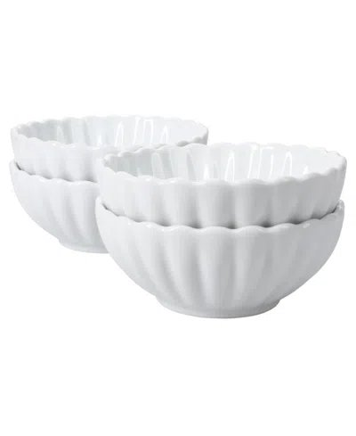 Bia Cordon Bleu Petal 4-pc. Round Bowls Set, Service For 4 In White