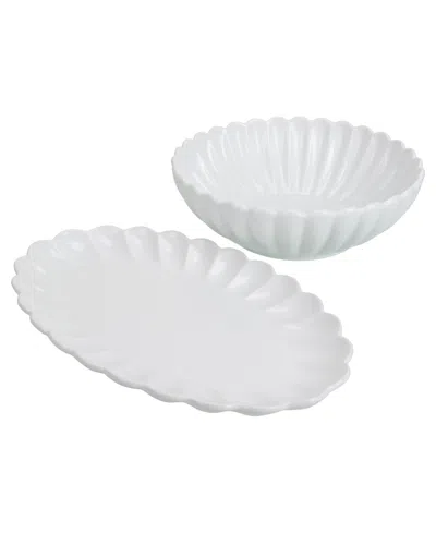 Bia Cordon Bleu Petal Serving, Set Of 2 In White