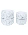 Bia Cordon Bleu Porcelain 20 & 30 Oz. Cutlery Storage Jars With Lids, Set Of 4 In White