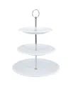 Bia Cordon Bleu Porcelain 3-tier Dessert Serving Stand In White