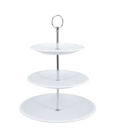 Bia Cordon Bleu Porcelain 3-tier Dessert Serving Stand In White