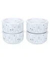 Bia Cordon Bleu Porcelain 30 Oz. Cutlery Storage Jars With Lids, Set Of 4 In White