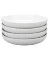 Bia Cordon Bleu Porcelain Assorted Textured Dinner Bowls, Set Of 4 In White