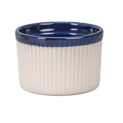 Bia Cordon Bleu Quatro 10 Oz. Stoneware Round Souffle Dish In Cobalt