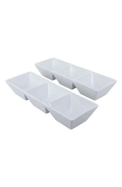 Bia Cordon Bleu Set Of 2 3-compartment Serving Bowls In White