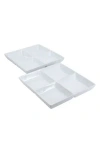 Bia Cordon Bleu Set Of 2 4-compartment Serving Dishes In White