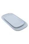 Bia Cordon Bleu Set Of 2 Assorted Impulse Rectangular Platters In Blue
