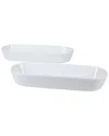 Bia Cordon Bleu Set Of 2 Oslo Oblong Bakers In White