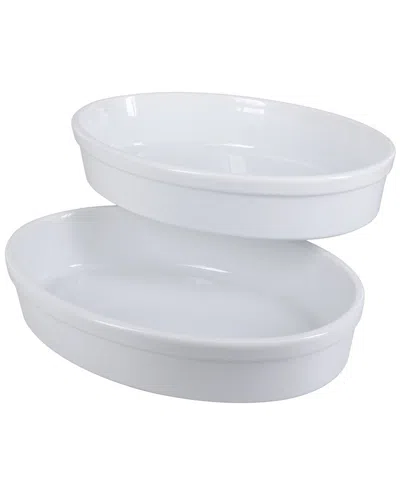 Bia Cordon Bleu Set Of 2 Oval Bakers In White