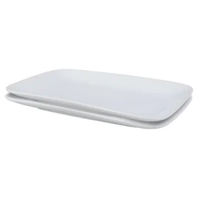 Bia Cordon Bleu Set Of 2, Rectangle Serving Platters, 5.75" In White