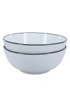 Bia Cordon Bleu Set Of 2 Silhouette Serving Bowls In White W/black