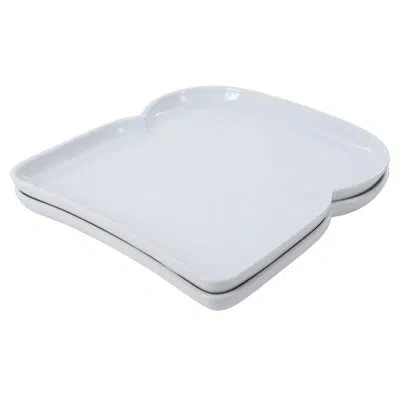Bia Cordon Bleu Set Of 2, Toast Platters, 9.75", White