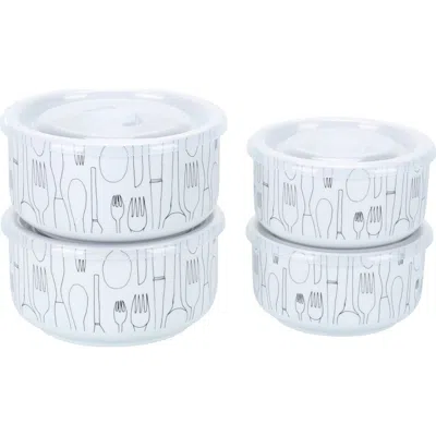 Bia Cordon Bleu Set Of 4 Assorted Storage Bowls With Lids In Animal Print
