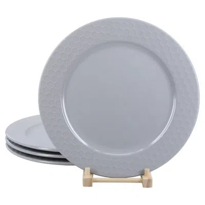 Bia Cordon Bleu Set Of 4, Honeycomb Dinner Plates, Gray