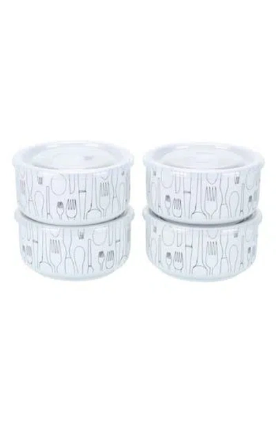 Bia Cordon Bleu Set Of 4 Large Storage Bowl With Lid In Pink