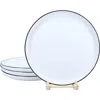Bia Cordon Bleu Set Of 4 Silhouette Dinner Plates In White W/black