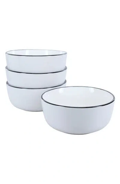 Bia Cordon Bleu Set Of 4 Silhouette Porcelain Soup/cereal Bowls In White W/ Black