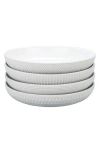 Bia Cordon Bleu Porcelain Assorted Textured Dinner Bowls, Set Of 4 In White