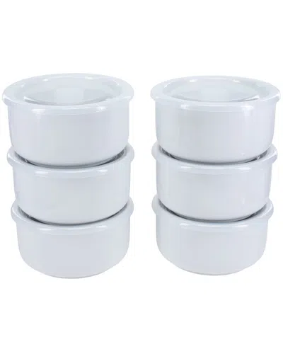 Bia Cordon Bleu Set Of 6 Large Bowls With Lids In White