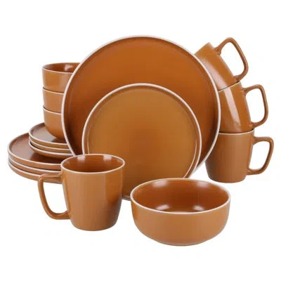 Bia Cordon Bleu Tempo Stoneware Dinnerware Set - Service For 4 In Orange