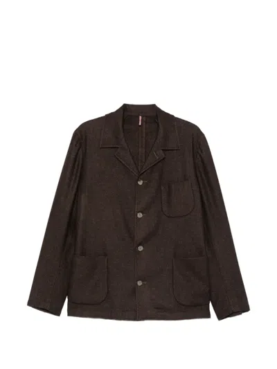 Biagio Santaniello Button-up Patch-pocket Suit In Brown