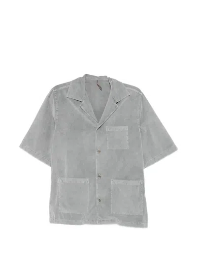 Biagio Santaniello Corduroy Short-sleeve Shirt In Gray