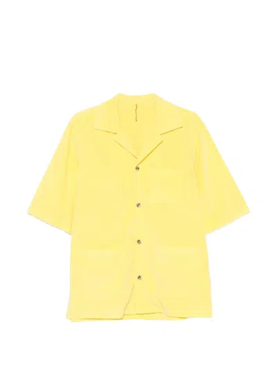 Biagio Santaniello Glicine Corduroy Short-sleeve Shirt In Yellow