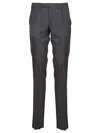 Biagio Santaniello Navy Blue Tailored Trousers With Straight Legs In Gray