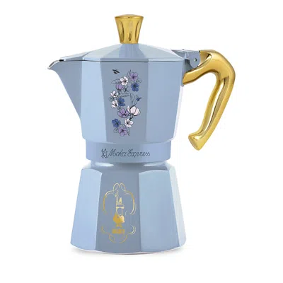 Bialetti Bridgerton 6 Cup Moka Express Coffee Maker In Bleached Denim