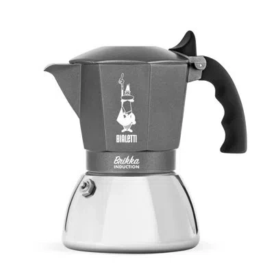 Bialetti Brikka Induction 4 Cup Percolator In Silver;gray