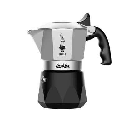 Bialetti Brikka Percolator Coffee Maker In Silver;black