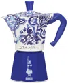 Bialetti Blue Meditteraneo Dolce & Gabbana 6-cup Moka Stovetop Coffee Maker In Open Blue