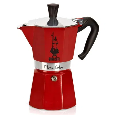 Bialetti Italian Coffee Pot  Moka Express Red Aluminium 6 Cups Gbby2