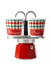 Bialetti Mini Express Damier Espresso Set In Red