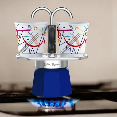 Bialetti Mini Express R Kandinsky 2 Cup Percolator In Blue