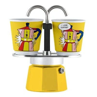 Bialetti Mini Express R Lichtenstein 2 Cup Percolator In Yellow