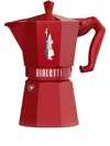 Bialetti Moka Express Lasered-alfonso Coffee Maker (187g) In Red