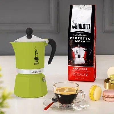 Bialetti Moka Express Rainbow Percolator Coffee Maker In Green
