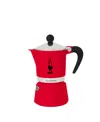 Bialetti Rainbow 139 ml 6 Cups Coffeemaker In Red