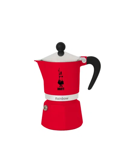 Bialetti Rainbow 139 ml 6 Cups Coffeemaker In Red
